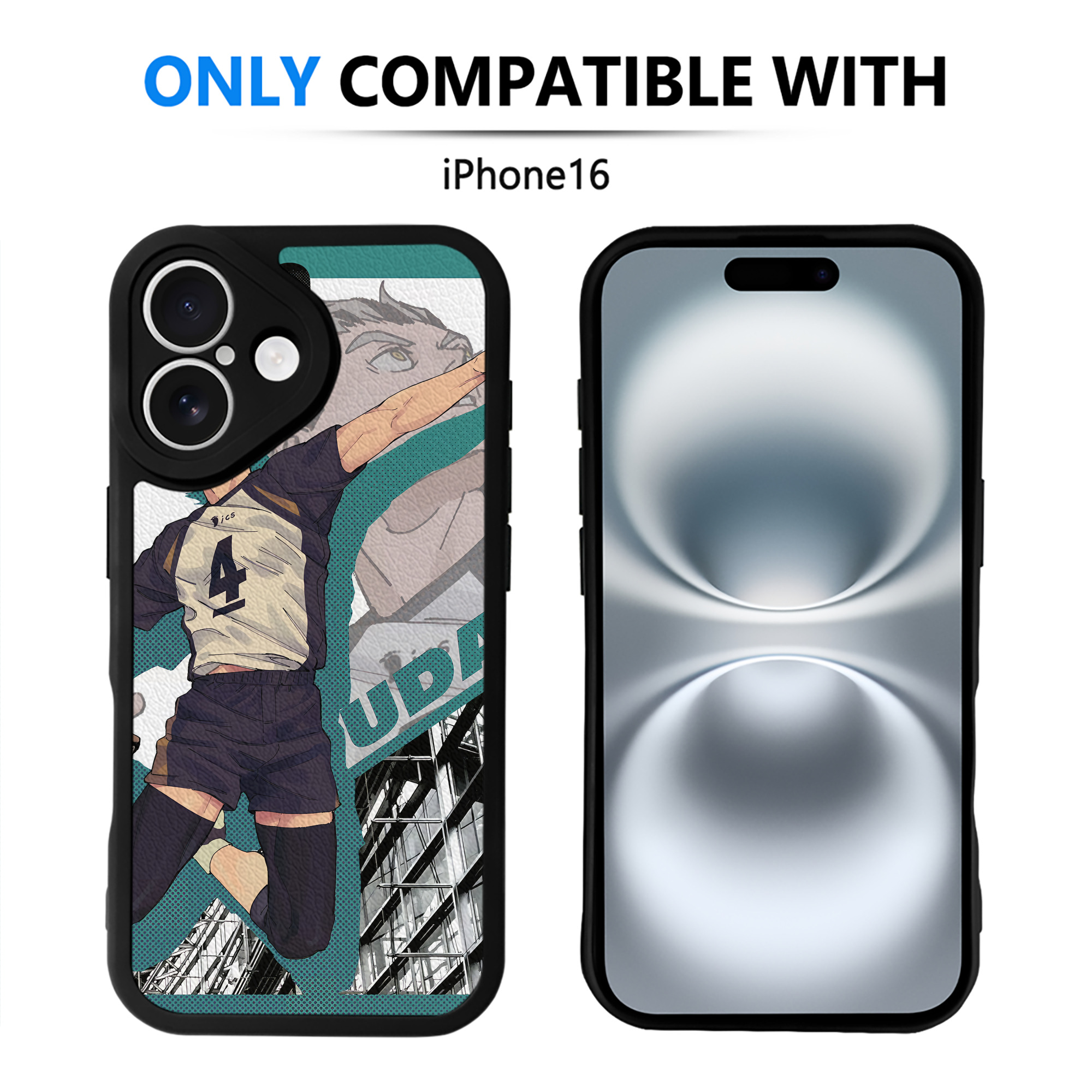 （画像用） ハイキュー!! Haikyu!! 【iPhone 16シリーズ対応】シリコンスマホケース（レザー調） 材質：シリコン